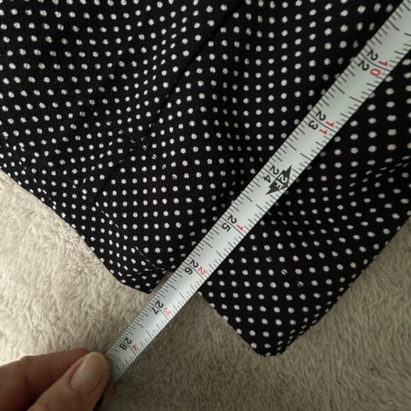 Adrianna Papell Flowy Crepe Palazzo Pants Dark Brown Polka Dot 34" x 27" Sz L - Picture 11 of 12